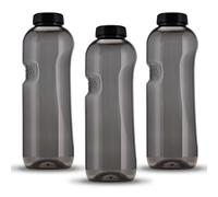 Kavodrink Tritan Lot de 3 bouteilles d'eau 1,0 l Noir Bouteille de sport sans BPA 1000 ml