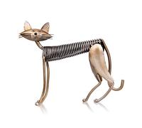 Kavolet Chat en Métal, Sculpture Métal Fer Art Chat Spring Cat Artisanat Décoration, Sculpture en métal Petit Moderne pour décoration, Maison Meubles Ornements