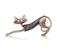 Kavolet Chat Sculpture en Métal, Sculpture Métal Fer Art Chat Spring Cat Artisanat Décoration, Sculpture en métal Petit Chat Moderne pour décoration, Maison Meubles Ornements