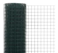 Kavolet Grillage métallique en acier avec revêtement en PVC - 25 x 0,5 m - Clôture pour chats, poules, volière - Grillage soudé - Clôture de jardin - Vert - Maillage 16 x 16 mm