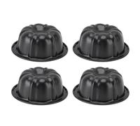 Kavolet Mini Moule à Flan, Moule à Gâteau la Citrouille de 4 Pouces, de Cuisson la Citrouille, Cuisson Antiadhésif en Acier au Carbone pour Gâteaux Mousse Chocolat