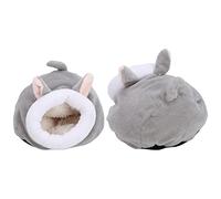 Kavolet Nid de Hamster en Coton Chaud pour Animaux de Compagnie, Jouet Mignon, Costume, Scène de Jeu de Sommeil, Cage de Maison pour Petits Animaux (bébé Gris)