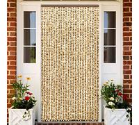 Kavolet Rideau de porte en chenille, 100 x 220 cm, anti-insectes, en peluche, pour camping, caravane - Beige et marron