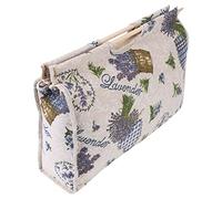 Kavolet Sac de Rangement en Tissu avec Manche en Bois, Aiguilles à Tricoter, Outils de Couture, Organisateur de Placard, Fleur Bleue (Fleur Violette)