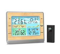 Kavolet Station météo sans Fil, Thermomètre intérieur extérieur, Écran LED Couleur 6 Pouces, Moniteur d'humidité de la température avec Pression barométrique, Barre de Confort de Phase de Lune
