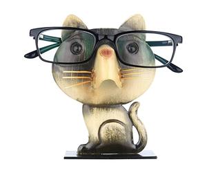 Kavolet Support à Lunettes en Forme de Chat, Porte-Lunette en Fer, Monture de Lunettes en Forme de Chat, Porte-Lunettes en Forme d'animal, Home Decor, Decor de Maison et Bureau Noir et Jaune