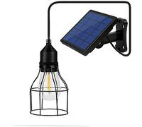 Kavolet Suspension solaire, lampes solaires pour l'extérieur, lampe avec panneau solaire, capteur de lumière E27, résistance à l'eau IP65 pour jardin cour terrasse balcon camping poulailler serre