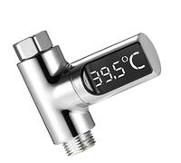 Kavolet Thermomètre de Douche à LED, Thermomètre de douche auto-générateur, Précision de ±0,5°C, Affichage LED Rotatif 360°, Pas Besoin de Piles, Facile à Installer, Idéal pour les Familles avec Bébés