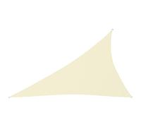 Kavolet Voile d'ombrage triangulaire, 4 x 5 x 6,4 m, crème, respirant, imperméable, protection solaire, en tissu Oxford revêtu de polyuréthane, contre le vent, avec protection UV, filet d'ombrage pour