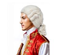 Kavsni Perruque de juge George Washington bouclée longue ondulée pour cosplay - Pour homme et femme