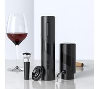 KAVYDENS Ensemble tire-bouchon électrique 4 en 1 - Rechargeable par USB - Avec décanteur, aérateur de vin, bec verseur, bouchon à vin et coupe-capsule - Coffret cadeau pour mariages, fêtes et usage