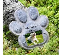 KAWAAN Pierre Commémorative pour Animal de Compagnie, Monument aux Chiens et aux Chats, Peut Stocker des Photos de Chiens, Matériau en Résine, Forme de Patte de Chien (15 * 15cm)