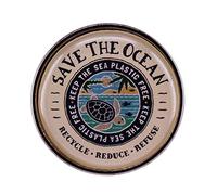 KAWADU Pin's « Save The Ocean » en émail avec inscription « Save the Ocean », Acier allié, Sans pierre précieuse