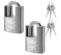 KAWAHA 21/40-2PS Cadenas haute sécurité acier inoxydable clé inoxydable intérieur extérieur robuste antirouille (40 mm), clés identiques - Lot de 2