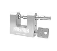KAWAHA 71/60KD-3SK Cadenas robuste en acier inoxydable en forme de D avec clé pour porte de garage, conteneurs, abri de jardin et entrepôt (6,3 cm, clés différentes - 3 clés en acier inoxydable)