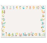KAWAI-KAMI sous-main pour enfants ABC, chiffres, animaux | Bloc à dessin XL papier A3 | Bloc à dessin détachable pour filles et garçons | Maternelle, école, inscription scolaire, peinture, dessin
