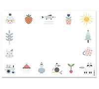 KAWAI-KAMI Sous-main pour enfants - HAPPY LIFE - Bloc de papier à colorier XXL - Bloc A2 à détacher - Sous-main - Pour fille, garçon, jardin d'enfants, école, rentrée des classes, peinture