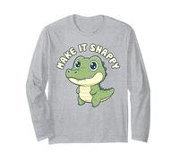 Kawaii Alligator - Make It Snappy Cute Gator Crocodile Pun Manche Longue