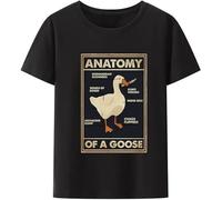 Kawaii Anatomy of A Goose Graphic T Shirt Funny Duck Gaming Gamer Retro Men Women Tops Creative Gothic Male Tees Ropa Hombre Manches Courtes(Medium)