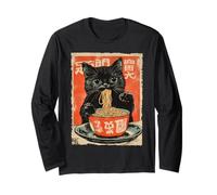 Kawaii Anime Cat Ramen Japonais Chat Manche Longue