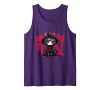 Kawaii Anime Gothique Chat Fille Chibi Antisocial Menhera Grunge Débardeur, Homme, Violet, M