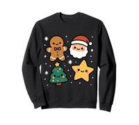 Kawaii Arbre à Biscuits de Noël Motif étoile Père Noël Pain d'épices Sweatshirt