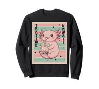 Kawaii Axolotl Bubble Tea Esthétique Teatime Sweatshirt