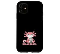 Kawaii Axolotl Bubble Tea Mexicaine Rose Mignon Salamandre Coque pour iPhone 11