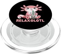 Kawaii Axolotl Bubble Tea Mexicaine Rose Mignon Salamandre PopSockets PopGrip pour MagSafe