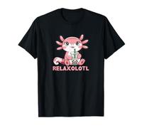 Kawaii Axolotl Bubble Tea Mexicaine Rose Mignon Salamandre T-Shirt