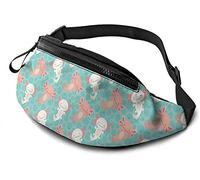 Kawaii Axolotl Casual Taille Sac Unisexe Fanny Pack Voyage Courir Poche en Plein Air Attendre Sac avec Sangle Réglable