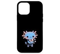 Kawaii Axolotl Fleurs Chibi Anime Bleu Coque pour iPhone 12 Mini