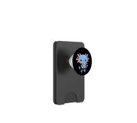 Kawaii Axolotl Fleurs Chibi Anime Bleu PopSockets PopWallet pour MagSafe