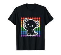 Kawaii Axolotl Panneau de Paix Motif Pois Arc-en-Ciel T-Shirt