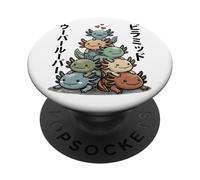 Kawaii Axolotl Pyramide Mignon Anime Salamandre PopSockets PopGrip Adhésif