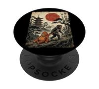 Kawaii Baby Singe Punch - Mignon Graphique Japonais Ukiyo-e PopSockets PopGrip Adhésif