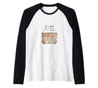 Kawaii Bear Cubs Let's Eat Together Motif Nouilles japonaises Manche Raglan