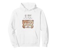 Kawaii Bear Cubs Let's Eat Together Motif Nouilles japonaises Sweat à Capuche