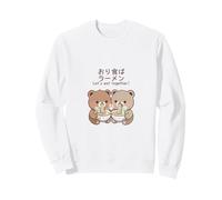 Kawaii Bear Cubs Let's Eat Together Motif Nouilles japonaises Sweatshirt