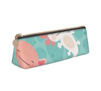 Kawaii bébé Mignon Axolotl, Trousse à Crayons Triangulaire en Cuir avec Fermeture éclair, Trousse à Crayons Portable, Trousse à cosmétiques