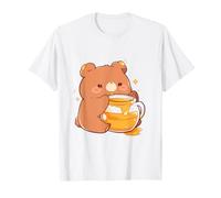Kawaii Bébé Ours Manger dans Un Pot De Miel Mignon Drôle Art T-Shirt