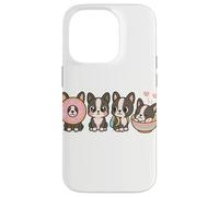 Kawaii Boston Terrier Puppy Squad Adorable Donut Bowl Sac à Dos A Coque pour iPhone 14 Pro