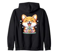 Kawaii Bubble Tea Boba Corgi Chien Sweat à Capuche