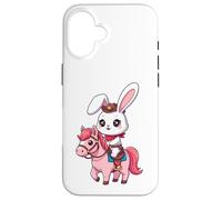 Kawaii Bunny Shérif, Joli Cheval, Cowboy, Design Western Coque pour iPhone 16