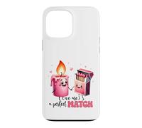 Kawaii Candle Boîte d'allumettes We are A Perfect Match Coque pour iPhone 13 Pro Max