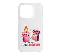 Kawaii Candle Boîte d'allumettes We are A Perfect Match Coque pour iPhone 14 Pro