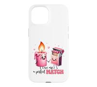 Kawaii Candle Boîte d'allumettes We are A Perfect Match Coque pour iPhone 15