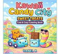 Kawaii Candy City: Cute Kawaii Coloring Book, A Sweet Treats Coloring Book for Adults and Kids: featuring Cute Gummy Bears, Lollipops, Chocolate Bars ... characters in cute and cozy scenes