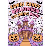 Kawaii Candy Halloween Coloring Book: 98 Cute and Spooky Pages of Adorable Sweets, Trick-or-Treat Fun, and Relaxing Halloween Designs for Kids and Adults