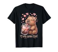 Kawaii Capybara Boire Bubble Tea Lover Girls Kids T-Shirt